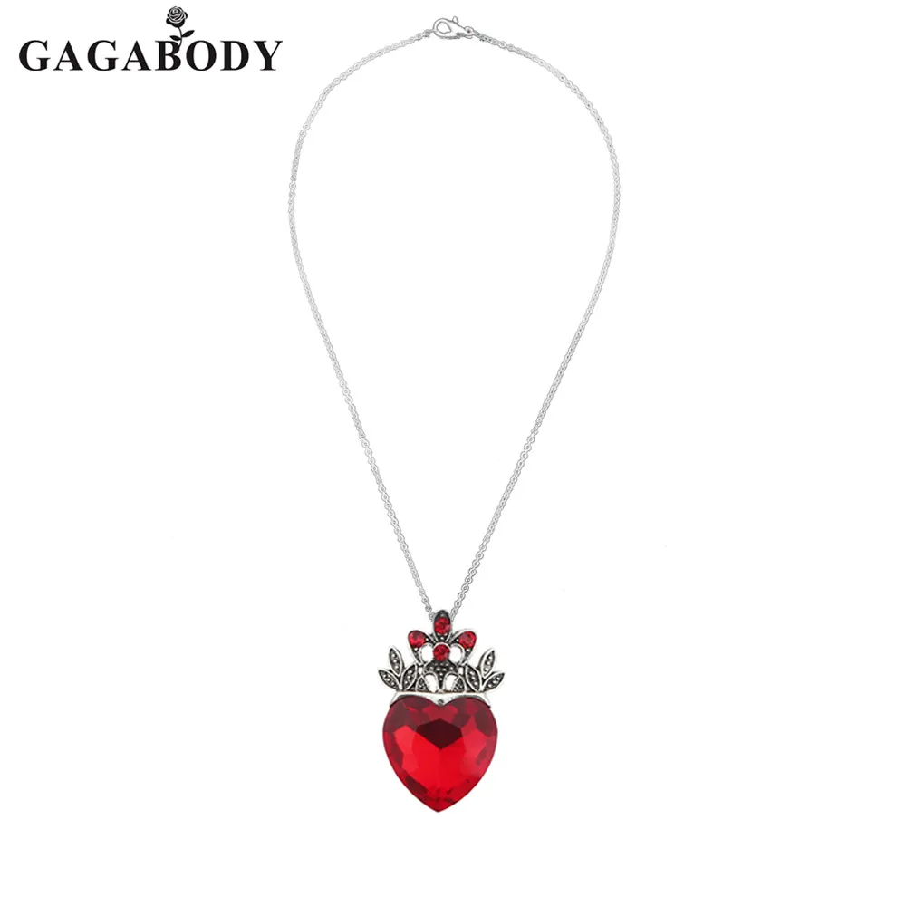День Святого Валентина Кулон Evie потомки красное сердце Корона ожерелье королева сердца костюм вентилятор ювелирные изделия предварительно подростковый подарок для нее