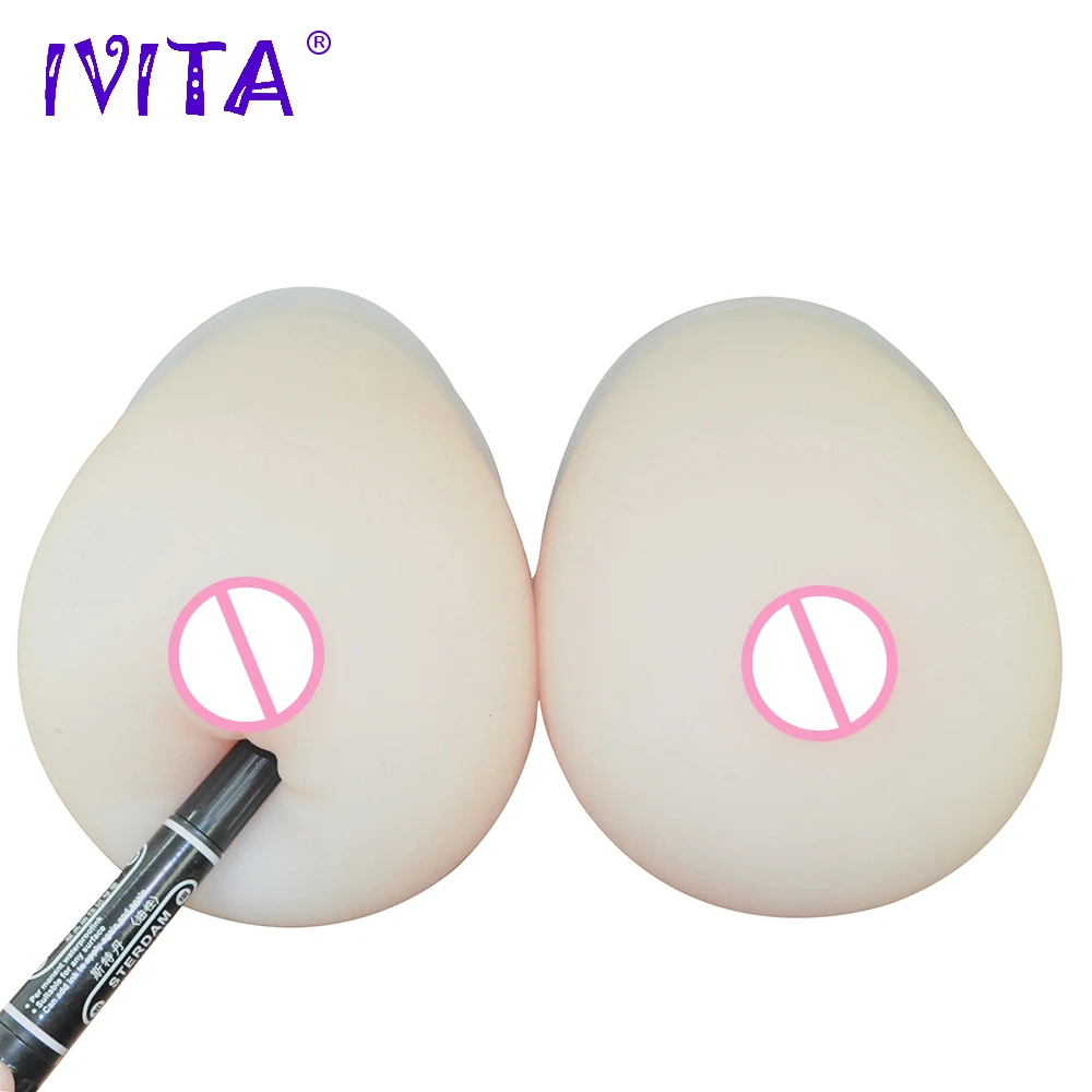 IVITA 1200g/Pair White Realistic Silicone Breast Forms Fake Boobs False Breasts Mastectomy Crossdresser Shemale Bra Drag Queen