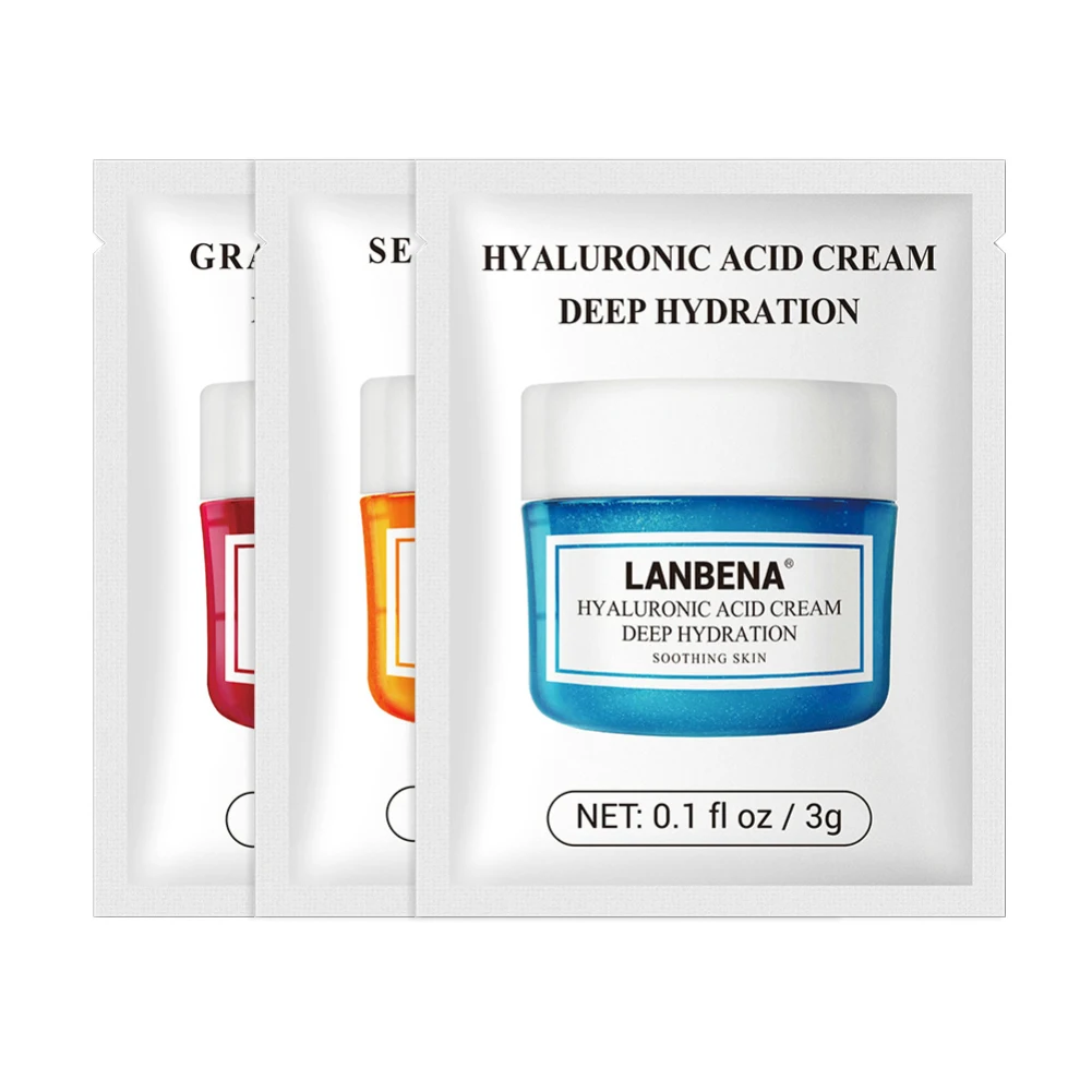 

5PCS LANBENA Hyaluronic Acid Face Whitening Cream Anti-Wrinkle Moisturizing Anti-Aging Vitamin C Essence Acne Treatment TSLM1
