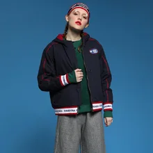 Srping Новые пальто Модные негабаритные повседневные свободные женские куртки Плотная теплая верхняя одежда с буквенным принтом в Корейском стиле Harajuku