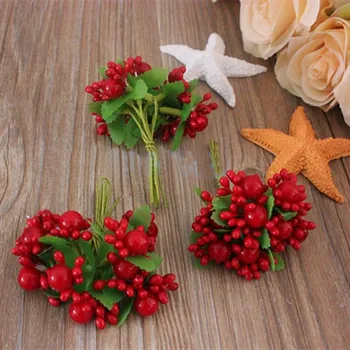 

30PCS Pip Berry Artificial Mini Fruits,Pearl Stamens Pistil,Florist Arranging Accessories Supplies,Hair Garland,Scrapbooking
