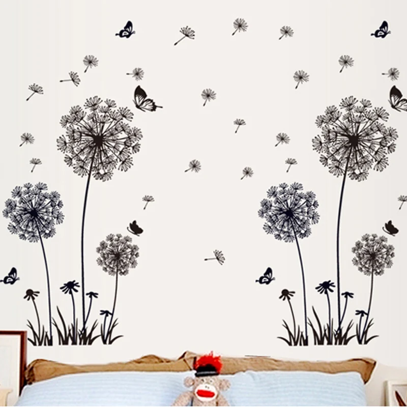

Flying Dandelion Self-adhesive Removable Wall Stickers Living room Bedroom Bathroom Eco-friendly Window Decoration Decals Mural