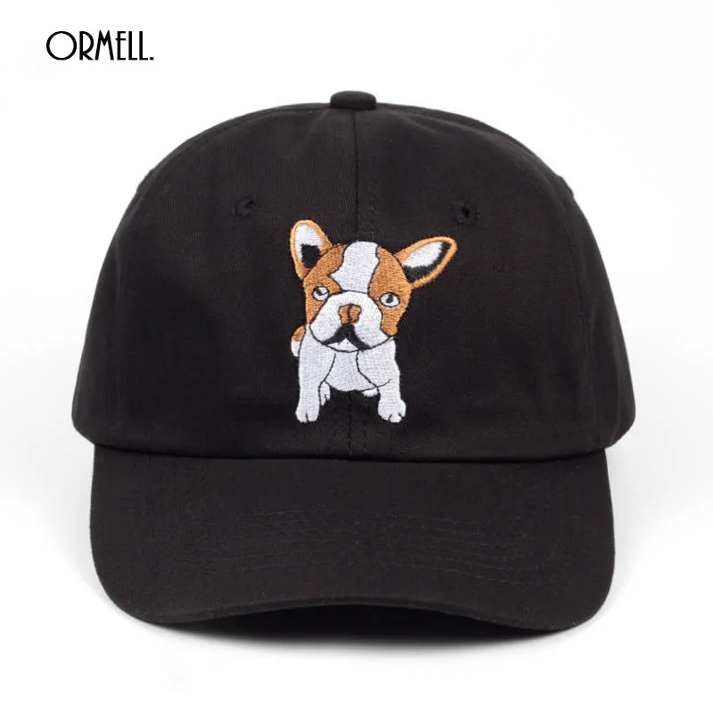 ORMELL Ladies Cute Embroidery Dog Baseball Cap Women Casual Outdoor