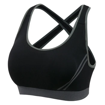 

High Quality Absorver Sweat Professional Sportes Bra Women Seamless Cup Bra Padded Top Aerobics Vest Crop Top S M L XL