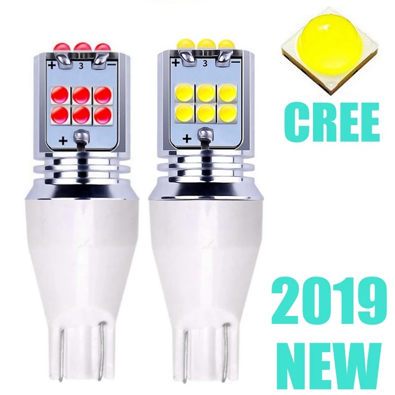 

2pcs NEW T15 921 W16W WY16W Super Bright 1800Lm LED Car Tail Bulbs Additional Brake Lights Auto Backup Reverse Lamp Turn Signals