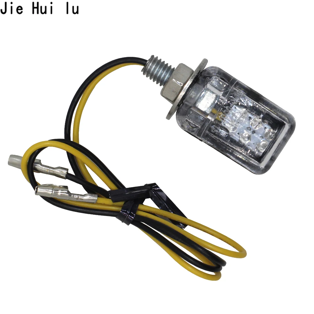 

A pair Amber 12V Mini Turn Signal Light Indicators Motorcycle Bike Flashing Sliver/Black 6 LED Indicator Blinker