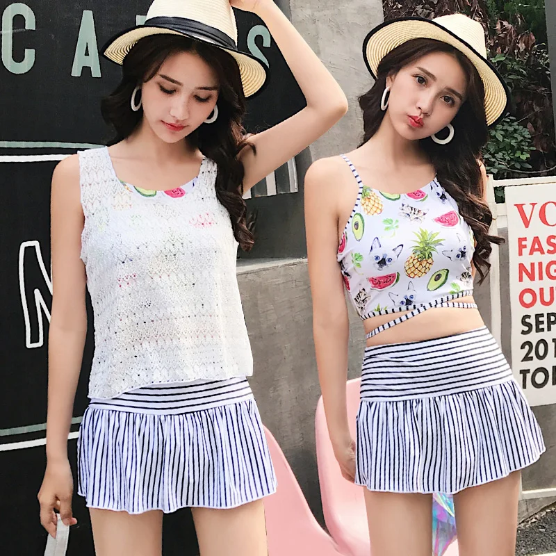 Sexy girl transparent lace Shirt bikini swimwear 2018 new Print