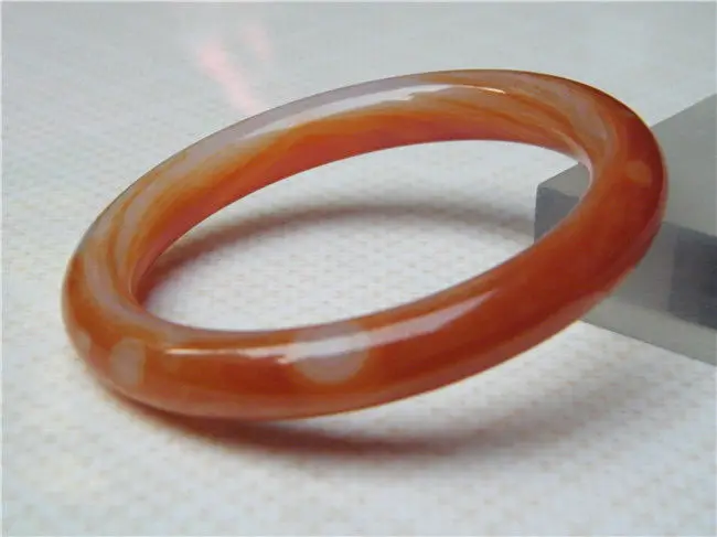 

Hot selling>@@ NEW 100% NATURAL CERTIFICATION GRADE BEAUTIFUL RED AGATE JADE BRACELET 60.5MM NEW -Bride jewelry free shipping