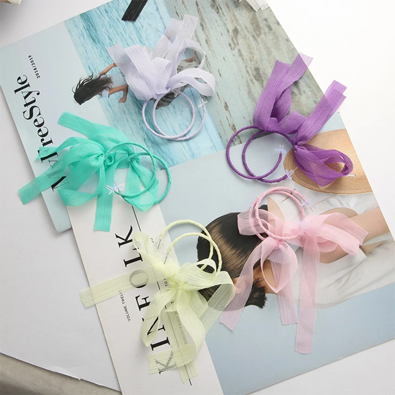 

Bow Shape Female Ribbon Long Ribbon Earrings For Girls Fashion Fashion Party Accessories Jewelry New Explosion 2018