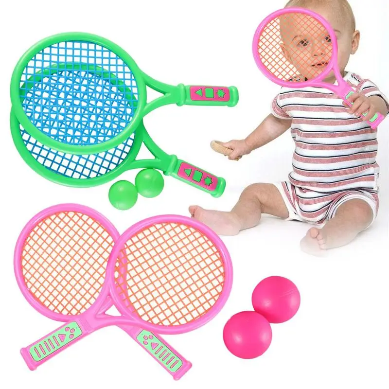1 пара детских теннисных ракетов, портативные спортивные ракетки для бадминтона для детей ясельного возраста