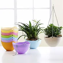 Mkono Hanging Basket Hanging Planter Plant Pot Garden Flower Pots Plastic Flowerpots with Metal Chain Multicolor
