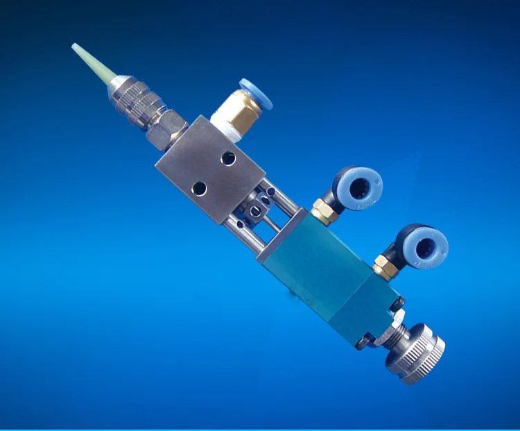 

One-component glue adhensive thimble type small flow dispensing valve