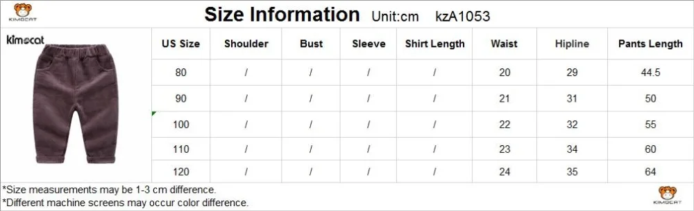 Kimocat/Одежда для маленьких мальчиков; хлопковые вельветовые прямые повседневные брюки; теплые хлопковые брюки-шаровары для маленьких мальчиков; брюки; леггинсы для мальчиков