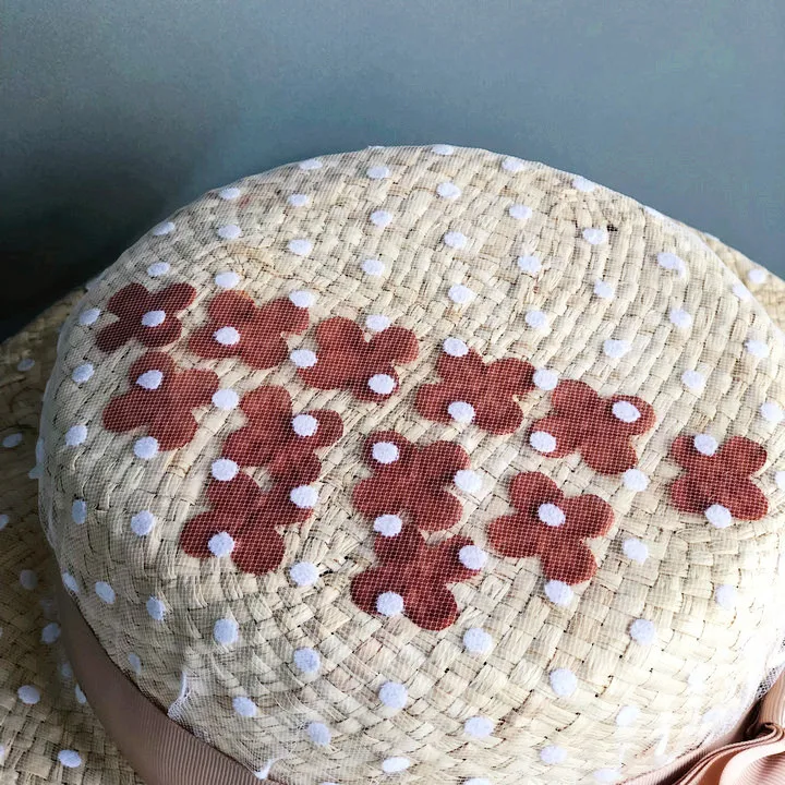 2019Dot обертывание Raffia шляпа женская версия Шляпы Весна и лето морской уровень топ шляпа лук приморский праздник дикая чистая красная шляпа