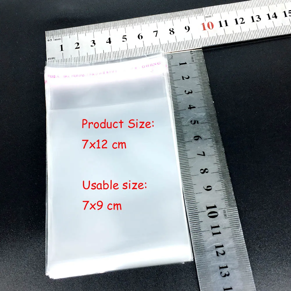 

7x12cm/100pcs Poly Bags Transparent Opp Bag Plastic Bags Self Adhesive Seal