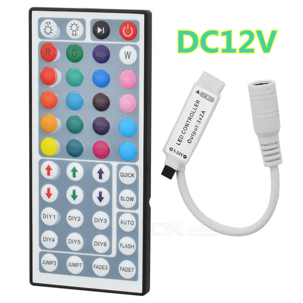 

DC5V 12V mini RF wireless RGB LED controller wireless SMD 5050 3528 2835 led light bar white and 24 keys 44 key