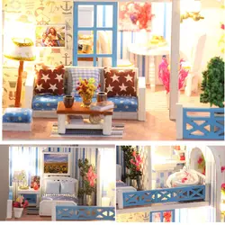В Другое Shore DIY кукольный домик с мебелью легкая музыка Подарочный дом модель здания Наборы игрушка для детей Childern игрушки