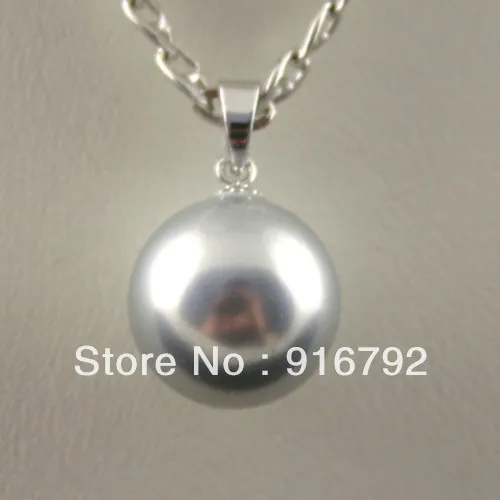 

free P&P ****New 14mm gray southsea Shell Pearl Pendant