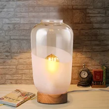 Деревянная настольная лампа с ручной гравировкой. Стеклянная банка художественная настольная лампа-деко настольная лампа прикроватная/учебная/фойе лампа для чтения деревянная осветительная арматура