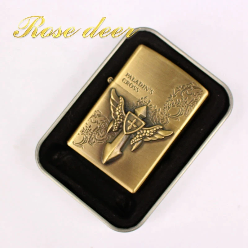 

Original Brand Chief Classic Kerosene lighter Copper Metal Cigarette Lighter Smoking Cigar Grinding Wheel Oil Lighter for box