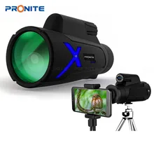 PRONITE открытый профессиональный скалолазание 12x50 Монокуляр азот наполнение водонепроницаемый HD Видение телескоп мобильный телефон клип штатив