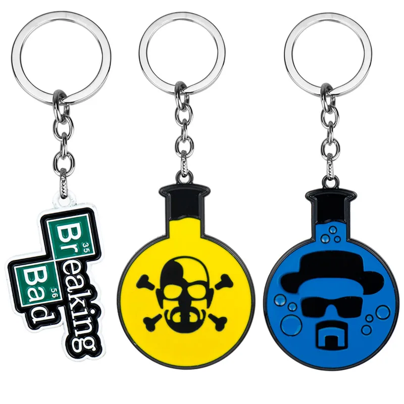 

Breaking Bad BA BR Key Chain Metal Trinket Key Ring TV Show Jewelry Women Men Keychains llaveros Gift
