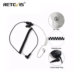 Retevis fone de ouvido acústico 3.5mm, plugue com tubo acústico, ouvido/receptor, somente para motorola, walkie talkie/alto falante c9049a