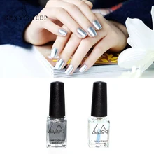 SEXYSHEEP, 2 шт., зеркальный гладкий лак для ногтей, питание, Базовое покрытие, полоскаемый, яркий металлический набор для ногтей, масло для женщин, красота, макияж, дизайн ногтей