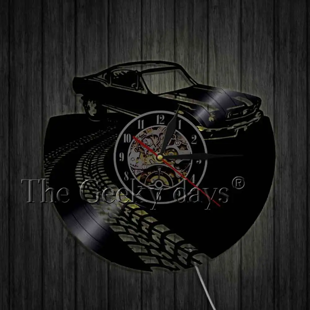 Автомобильная настенная художественная декоративная стена часы Ретро Виниловая пластинка настенные часы ручной работы часы новоселье подарки для молодежи