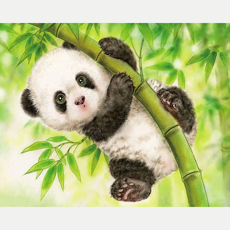 

100% Full 5D Diy Diamond Painting Animal Panda Bamboo 3D Diamond Painting Full Round Rhinestones Diamant Embroidery home Decor