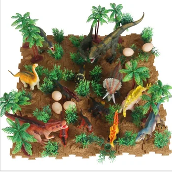 

Hot Sale simulation Dinosaurs with trees Action Figures Jurassic Worlds Forest Animals Scenes Set Best Model Gifts Toys For Kids