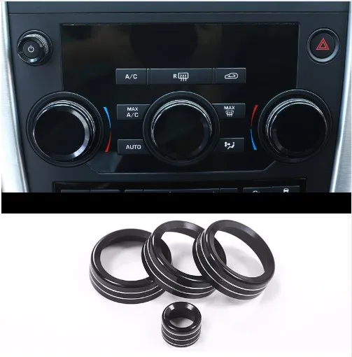

Black Aluminum Volume and Air Conditioning Knobs Trim For Land Rover Discovery Sport 2015 2016 2017 Car Accessories