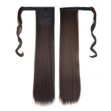 kai yunly 1PC New Fashion Real Clip In Human Hair Extension Straight Pony Tail Wrap Around Ponytail C Oct 26