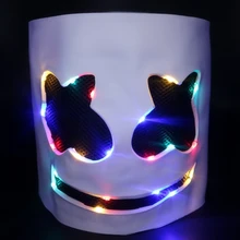 Маска диджея Зефирное лицо маски с подсветкой DJ marshmello шлемы косплей для хеллоуина и карнавала опора для marshmello праздничные Вечерние