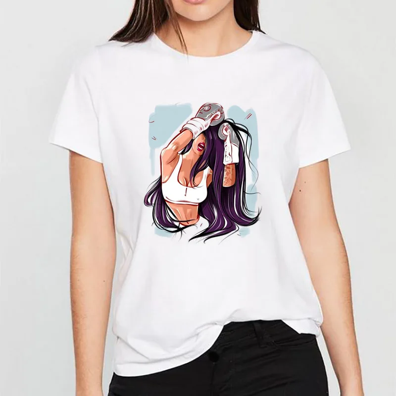 Camiseta Mujer Harajuku футболка Женская Корейская женская уличная боксерская для девочек