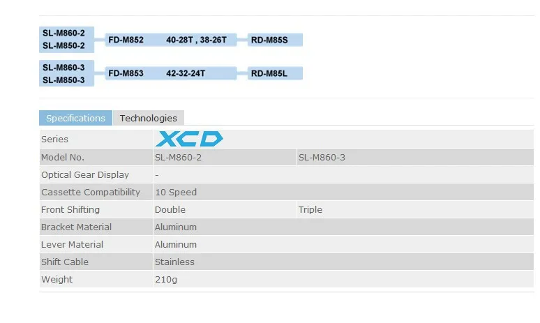 XCD Groupset 3X10 скоростные SL-M860-3 переключатели FD-M853 передний переключатель RD-M85L задний переключатель микропереключения совместимый для Shimano