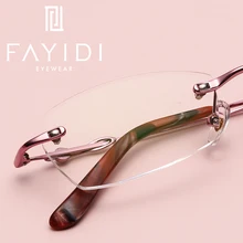 Модная металлическая оправа для очков, оптический супер светильник, компьютерная близорукость, очки без оправы, оправа для женщин# F129