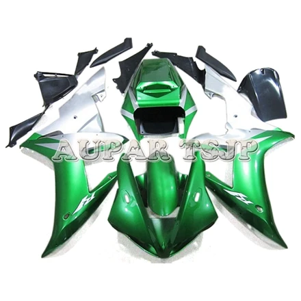 ABS пластиковые ковши Полный обтекатели для Yamaha YZF1000 R1 2002 2003 впрыска мотоциклетный кузов-жемчужно-зеленый с серебряными низками