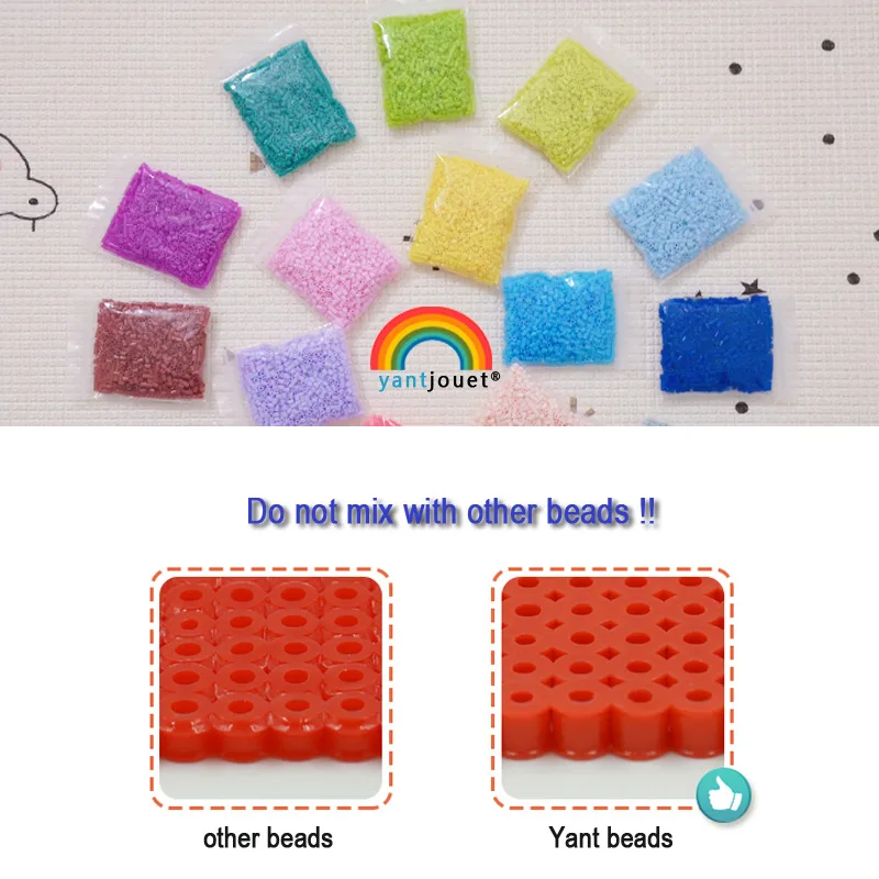 Contas de Ferro Yantjouet Cores Geléia Cor Placa Kits 13200 Pçs Puzzle Hama Perler Contas Conjunto Faça Você Mesmo Caixa Pegboard Fusível Brinquedo 2.6mm 24 3 Yantjouet 2.6mm 24 cores geléia cor placa