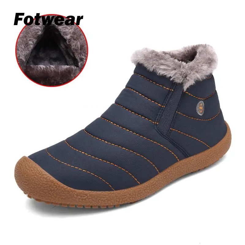 

Fotwear Men waterproof plush boot Couples fur winter warm boot shoes luxurious comfort with durability and Good Slip-Resistance