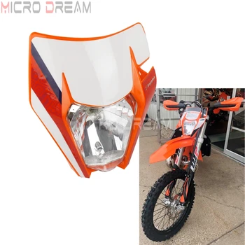 

Orange Enduro MX Motocross 35w Headlight E-mark E8 Universal Off Road Supermoto Head Light Fairing For KTM SX SX-F XC XC-W EXC