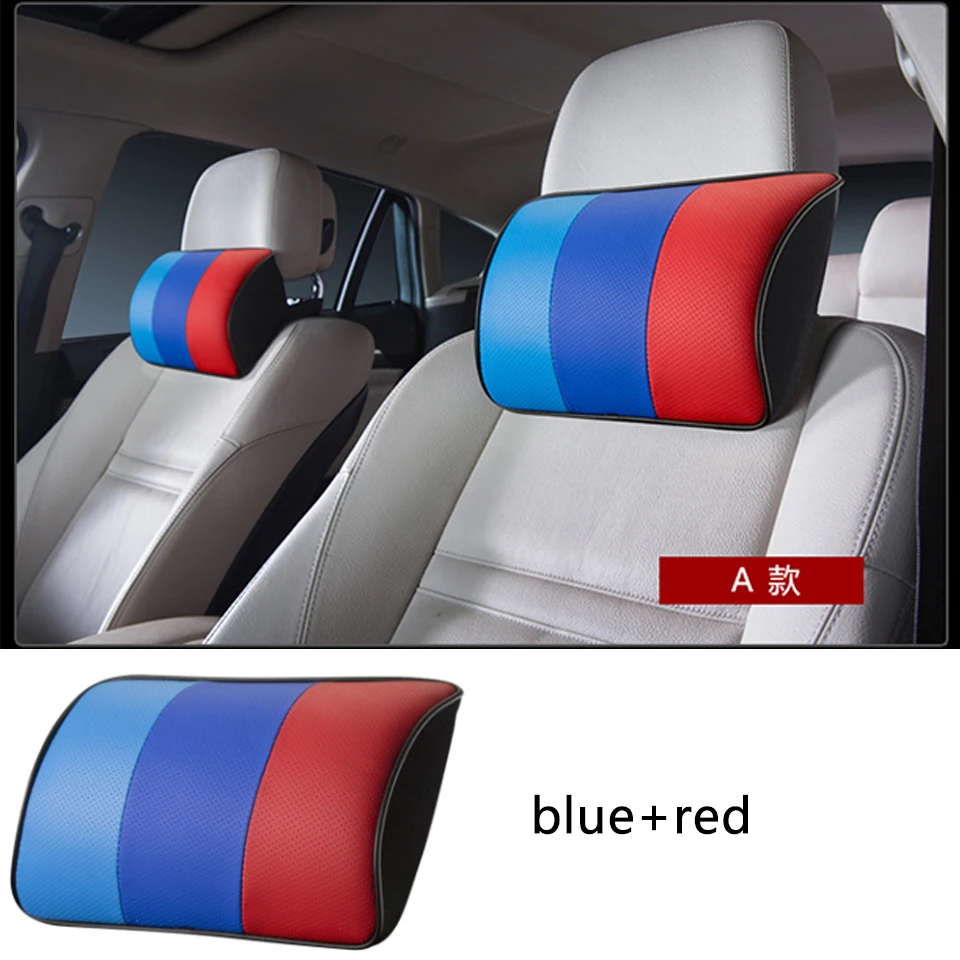 NEW Leather Car Pillow Neck Pillow Headrest Car Accessories For Volvo S60 V70 XC90 Subaru Forester Peugeot 307 206 308 407