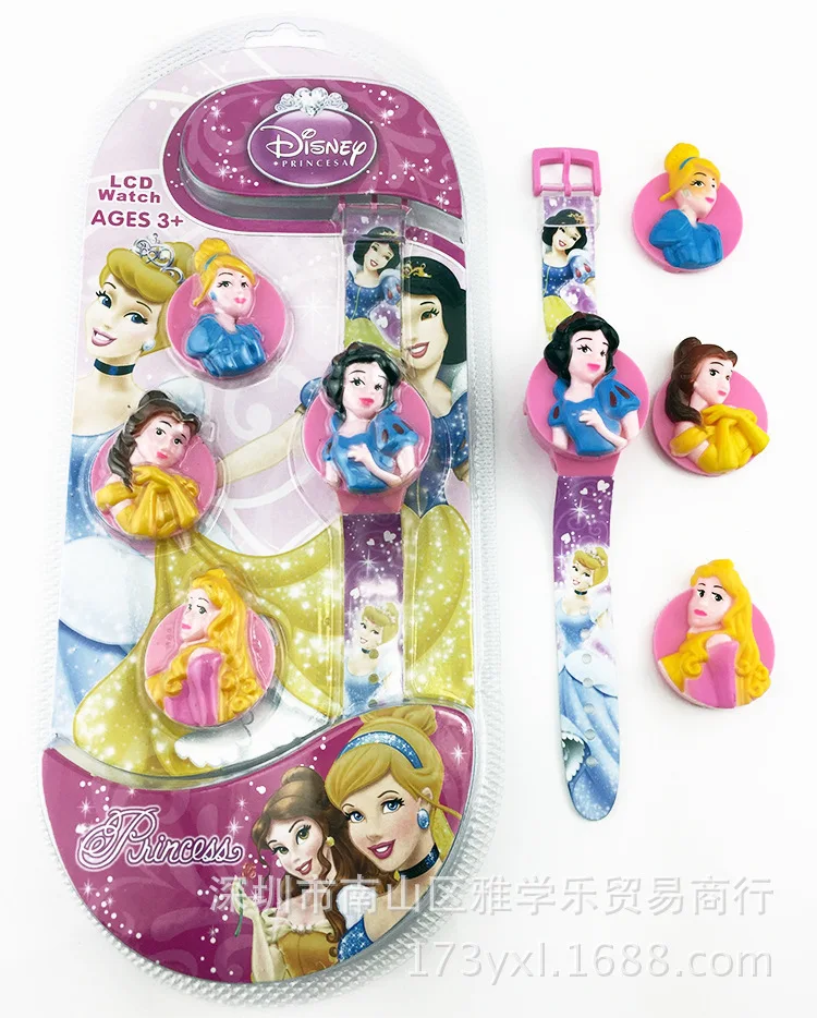 Дисней Принцесса Замороженные дети электронные часы кукла изменить крышку мальчиков и девочек детские игрушки подарки на день рождения Эльза часы