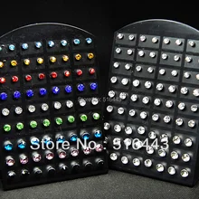 Талисманы 144 шт. разных размеров Топ Чешский Стразы модные Серьги-гвоздики женские или Мужские Оптом Ювелирные Много a-263+ 268