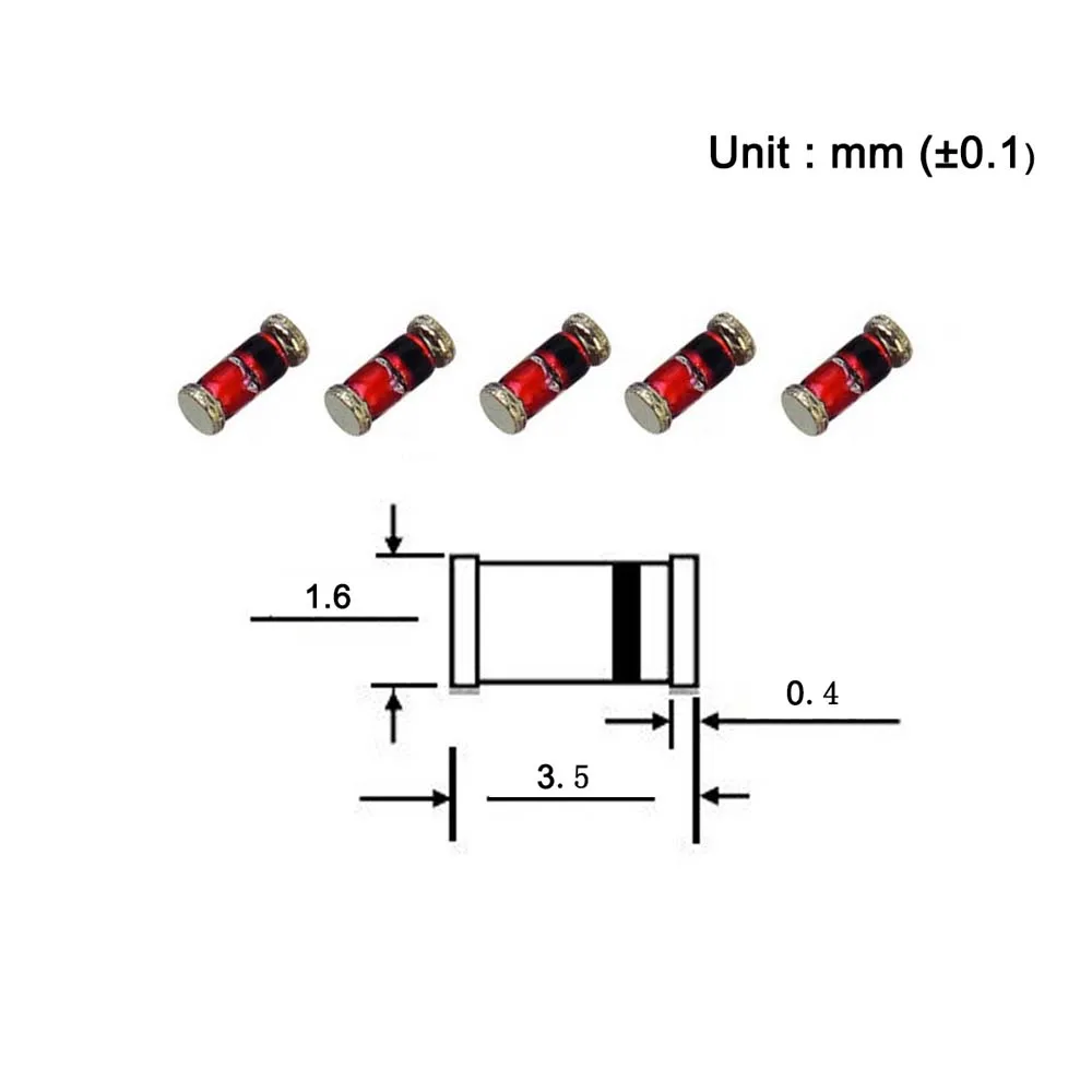 (100 шт.) SMD Диод Зенера 0 5 Вт 10 в ZMM10V ZMM10 LL 34 (SOD 80 MiniMELF / 1206) вольт ZMM V|Диоды| |