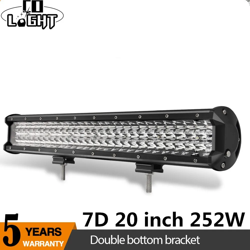 

CO LIGHT 252W Off Road Led Light Bar 20 Inch Work Lights Spot Beam 12V for Auto 4X4 Lada Niva Vaz UAZ Tractor Car Accessories