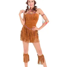 M-XL, сексуальный женский костюм с бахромой, индейцы, принцесса диких лесов, охотник, костюм для косплея, для вечеринки на Хэллоуин, нарядное платье