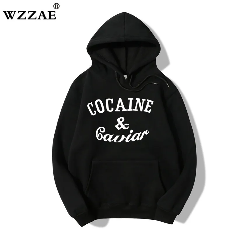 2018 New 100% Cotton Hooded Autum Winter Outerwear Cool Clothing Cocaines & Caviar Hip Hop Hoodies Sweatshirts For Men And Women