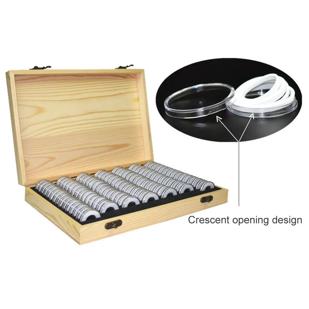 

100 Commemorative Coin Protection Collection Box Storage Box 18/21/25/27/30mm Universal Wear-resistant Acrylic Round Gift Box