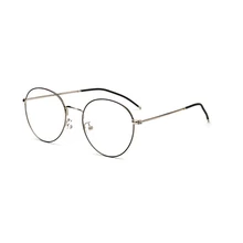 Черная оправа для очков в стиле ретро, очки для чтения, оправа для очков, прозрачные очки для мужчин и женщин, круглые металлические прозрачные очки 2350OLO